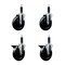 Service Caster 5'' Soft Rubber Wheel Swivel 1'' Expanding Stem Caster Set 2 Brakes, 4PK SCC-EX20S514-SRS-2-PLB-2-1 - alternate 1